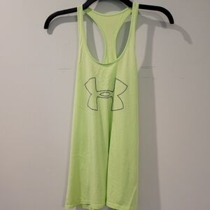 Under Armour Racerback Bright Greenish Yellow with‎ Gray UA Logo Women's Small